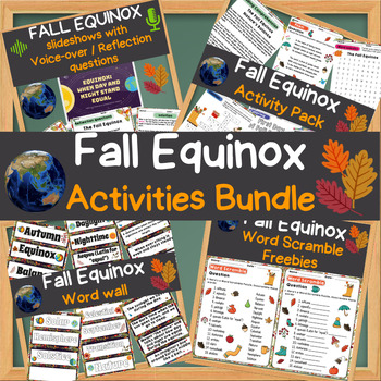 Preview of First Day of Fall Equinox September 23 - Autumn Equinox Activities Bundle