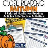 First Day of Fall Reading Passages Questions September Aut