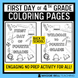 First Day of Fourth Grade Coloring Pages - Back to School
