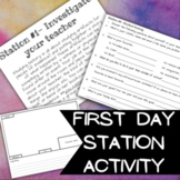 First Day of History Class Station Activities secondary ge