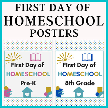 First Day of Homeschool Posters (For Every Grade-Level) | TPT