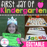 First Day of Kindergarten Lesson Plans Back to School Acti