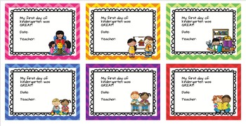 First Day of Kindergarten Certificates by Joyful Explorations TpT