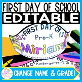 First Day of Kindergarten Crown Template First Day of Scho