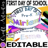 First Day of Kindergarten Crown | First Day of School Hat Name Recognition Print