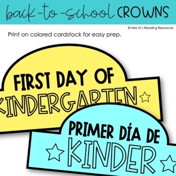 first day of kindergarten crowns