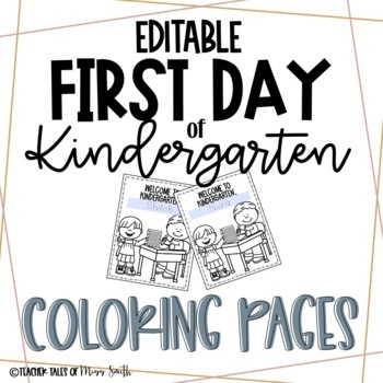 free first day of kindergarten printables