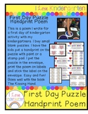 First Day of Kindergarten Handprint Puzzle Poem