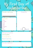 First Day of Kindergarten Interview Sheet