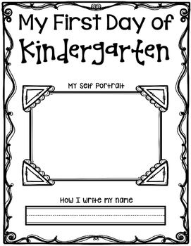 First Day of Kindergarten Self Portrait by Creative in Primary | TpT