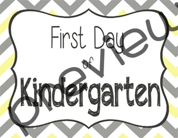 my first day of kindergarten sign