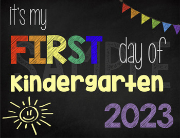 first day of kindergarten sign pdf