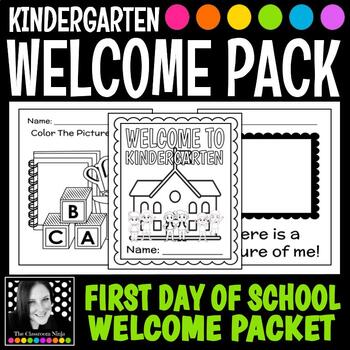 First Day of Kindergarten Welcome Activity Packet with Coloring Back to ...