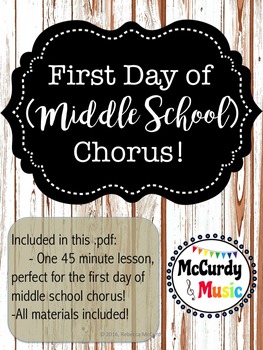 Preview of First Day of Middle School Chorus Lesson Plan!