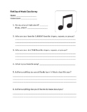 First Day of Music Class Survey