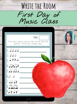 Preview of First Day of Music Class | Write the Room Rhythm Search Activity