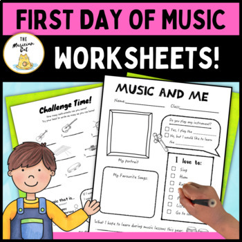 Preview of First Day of Music Worksheet - no prep, sub lessons