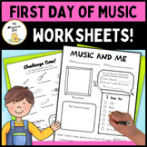 First Day of Music Worksheet - no prep, sub lessons