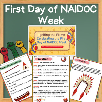 Preview of First Day of NAIDOC Week slideshow with Reflection questions