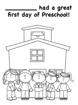 first day of preschool coloring pages by miss p s prek pups tpt