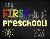 First Day of Preschool (Rainbow): Printable Sign