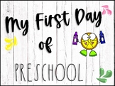 First Day of Preschool and Last Day of Preschool Wood Sign
