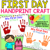 First Day of Preschool, Pre-K, Daycare Handprint Craft Activity