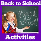 Back to School | Kindergarten 1st Grade |  Getting to Know