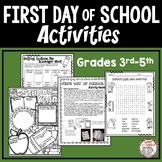First Day of School Activities Back to School | Print and Digital