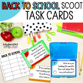 First Day of School Activities Back to School Task Cards