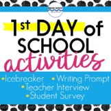 First Day of School Activities - 1st Day of Middle School - About Me Activity