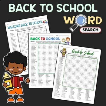 Preview of First Day of School Activities Word Search Back to School Hard 4th, 5th Grade
