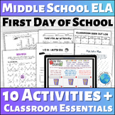Middle School ELA First Day of School Activities for Back 