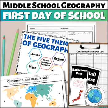 Preview of First Day of School Activities for Middle School World Geography