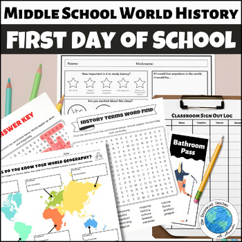 Preview of First Day of School Activities for Middle School World History