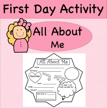 Preview of First Day of School Activity All About Me