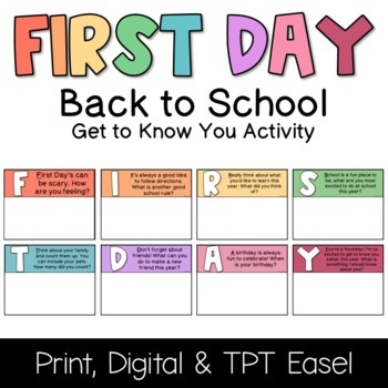 Preview of First Day of School Activity | Printable & Digital |