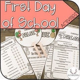 First Day of School/Back to School Activity Set