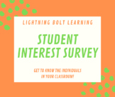 First Day of School Activity -- Student Interest Survey