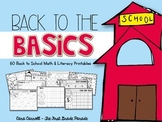 First Day of School/Back to School Math & Literacy (No Pre
