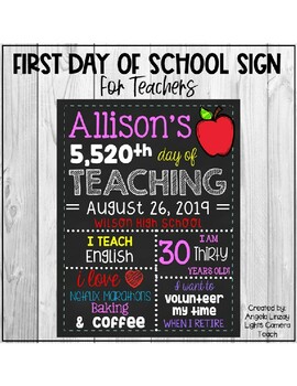 Preview of Distance Learning First Day of School / Back to School Sign for TEACHERS