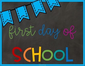 First Day of School | Picture Signs by Almost Friday | TPT