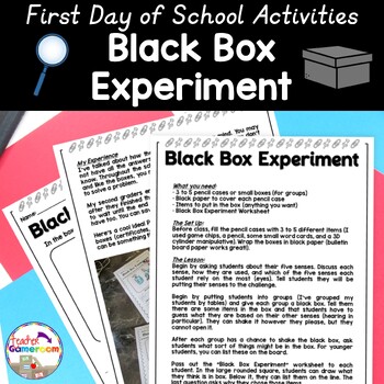 Preview of First Day of School - Black Box Experiment