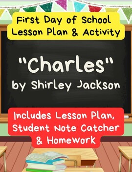 Preview of First Day of School "Charles" by Shirley Jackson Lesson Plan & Activity for ELA