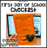First Day of School Checklist // FREEBIE