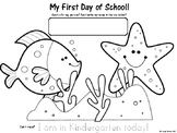 First Day of School Coloring Page for Kindergarten
