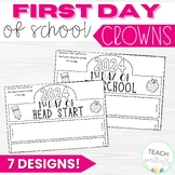 First Day of School Crowns for Preschool through 5th Grade