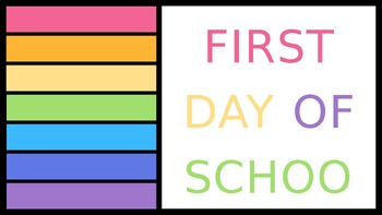 Preview of First Day of School Discussion Topics SEL Presentation: Colorful Rainbow