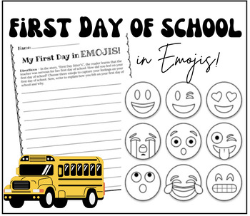 Preview of First Day of School Emoji Writing