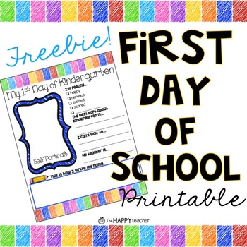 First Day Of School Free Printable By Thehappyteacher Tpt